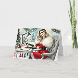 Cartes Pour Fêtes Annuelles Femme élégante personnalisée Obtenir des Noël manu
