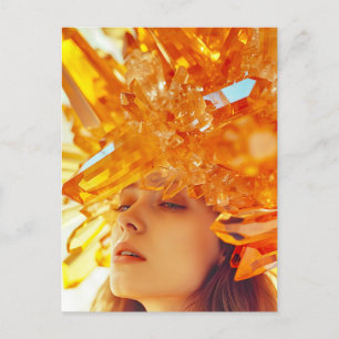 Cartes Pour Fêtes Annuelles Femme en Masque Cristal ornée de Crys Topaz Minéra