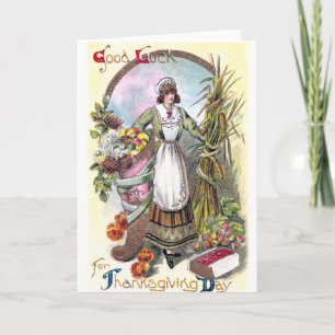 Cartes Pour Fêtes Annuelles Femme et thanksgiving de cru de générosité