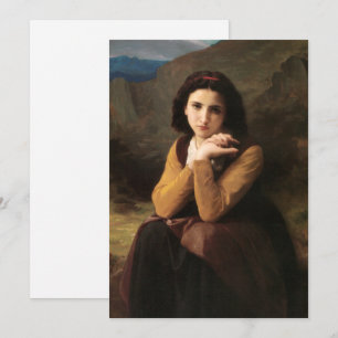 Cartes Pour Fêtes Annuelles Femme Mignonne de Jeune Femme par Bouguereau