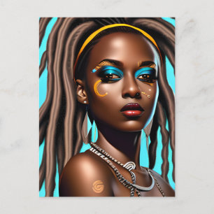 Cartes Pour Fêtes Annuelles Femme noire Africaine Américaine mélanine femmes s