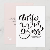 Femme noire Maman Boss Calligraphie Fête des Mères