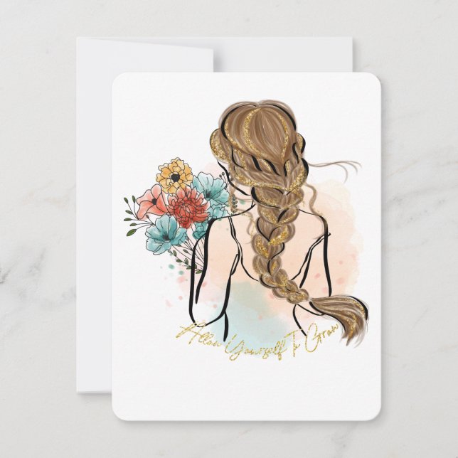 Cartes Pour Fêtes Annuelles femme positive fille se laisser pousser (Devant)