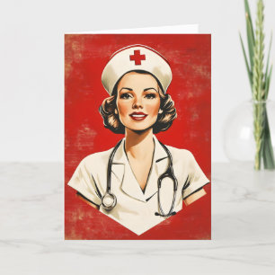 Cartes Pour Fêtes Annuelles Femme rétro infirmière vintage