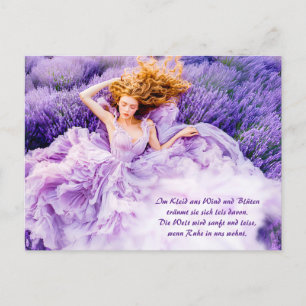 Cartes Pour Fêtes Annuelles Femme se reposant dans le Lavender Gown