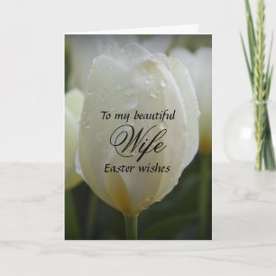 Cartes Pour Fêtes Annuelles Femme / Souhaits de Pâques - Elégante Tulipe Blanc