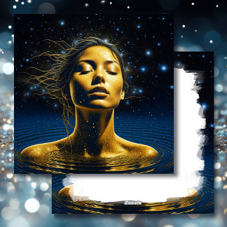 Cartes Pour Fêtes Annuelles Femme spirituelle dans l'eau sous les étoiles vier
