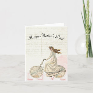 Cartes Pour Fêtes Annuelles Femme victorienne du jour de mère montant un amour
