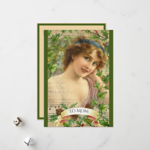 Cartes Pour Fêtes Annuelles Femme victorienne en détresse dans le jardin