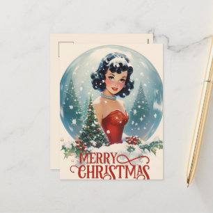 Cartes Pour Fêtes Annuelles Femme vintage festive ajouter un message