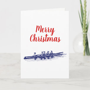 Cartes Pour Fêtes Annuelles Femmes Aviron Rameuses Équipe D'équipage Sports Aq
