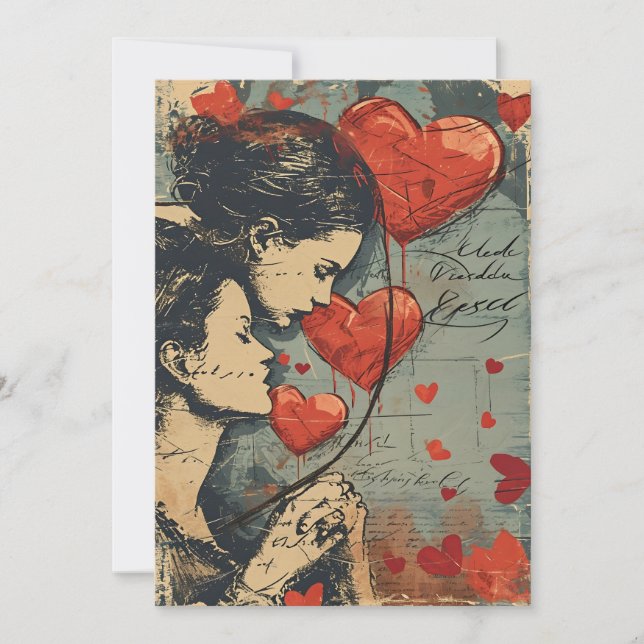 Cartes Pour Fêtes Annuelles Femmes Couple LGBTQ Saint Valentin (Devant)