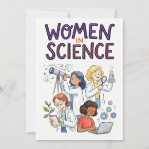 Cartes Pour Fêtes Annuelles Femmes en science – Illustration inspirante de la 
