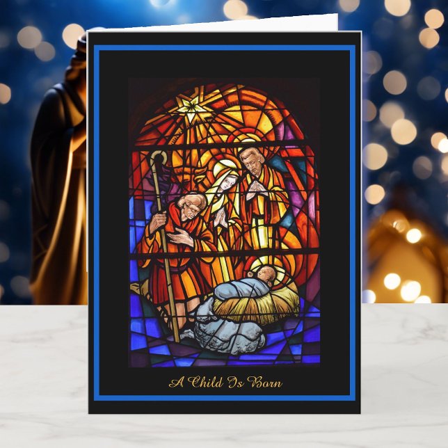 Cartes Pour Fêtes Annuelles Fenêtre en verre tendu Nativité de Noël (Créateur téléchargé)