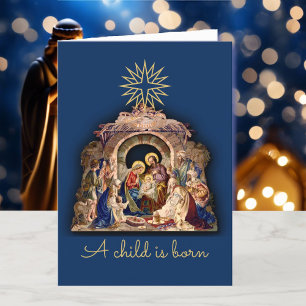 Cartes Pour Fêtes Annuelles Fenêtre en verre tendu Nativité de Noël