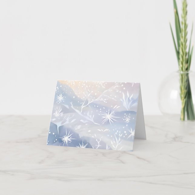 Cartes Pour Fêtes Annuelles Fenêtre givré | Belle scène hivernale enneigée (Devant)