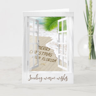 Cartes Pour Fêtes Annuelles Fenêtre Joyeux Noël Floride