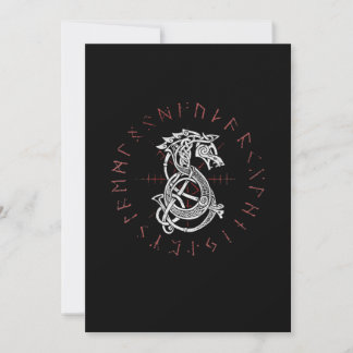 Cartes Pour Fêtes Annuelles Fenrir Wolf D'Odin Celtic Norse Runes Distorties