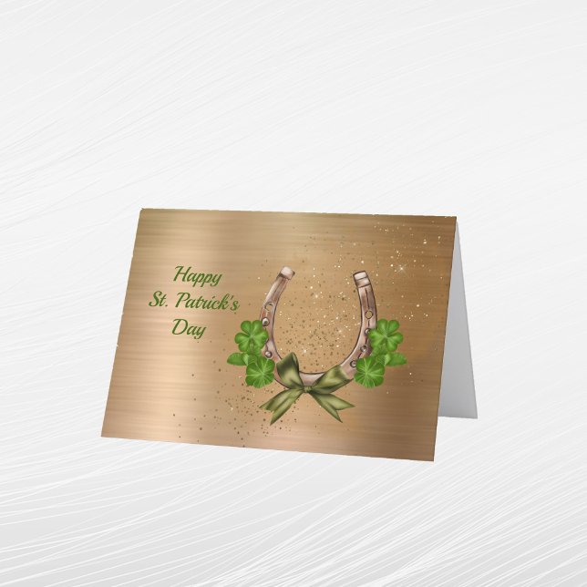 Cartes Pour Fêtes Annuelles Fer à cheval Trèfle Saint-Patrick (Créateur téléchargé)