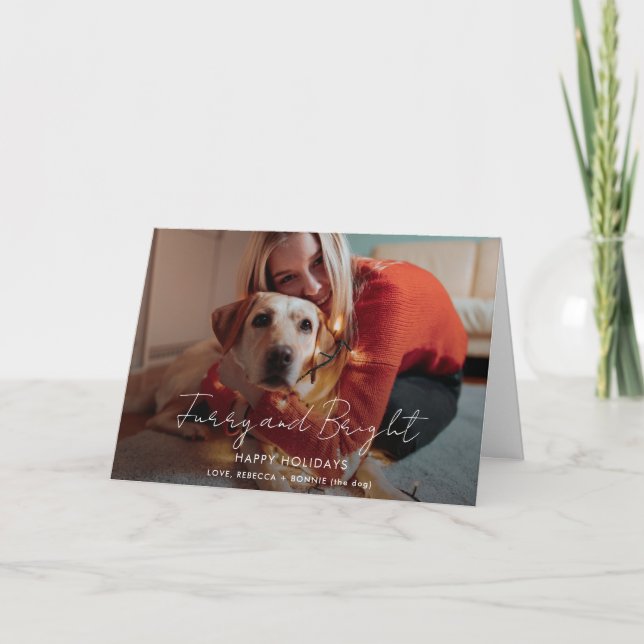 Cartes Pour Fêtes Annuelles Fer et brillante photo manuscrite Noël (Devant)