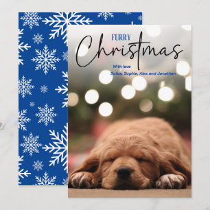 Cartes Pour Fêtes Annuelles Fer Noël animal photo bleu