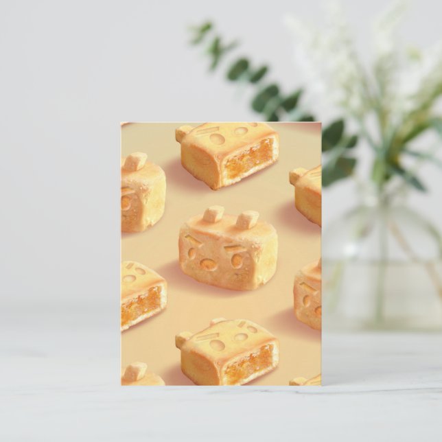 Cartes Pour Fêtes Annuelles Fer T : Motif de gâteau d'ananas taïwanais (Debout devant)