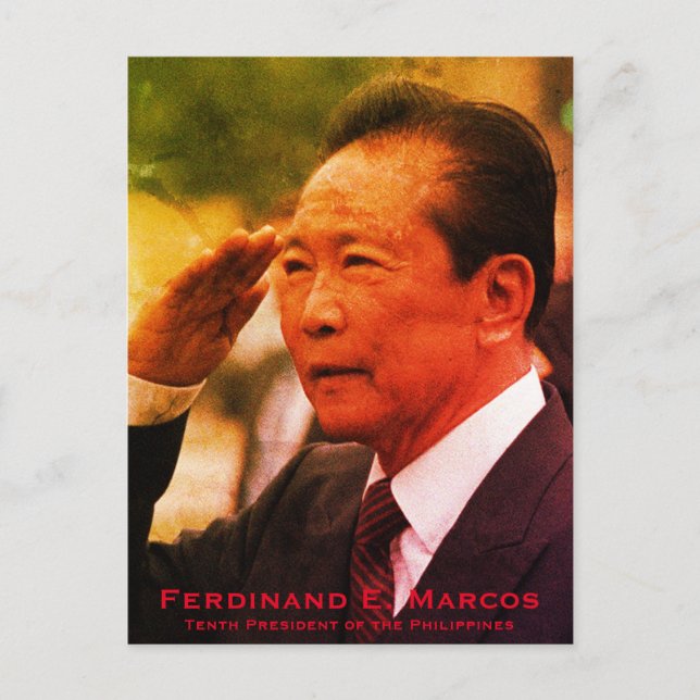 Cartes Pour Fêtes Annuelles Ferdinand Marcos, Dixième Président des Philippine (Devant)