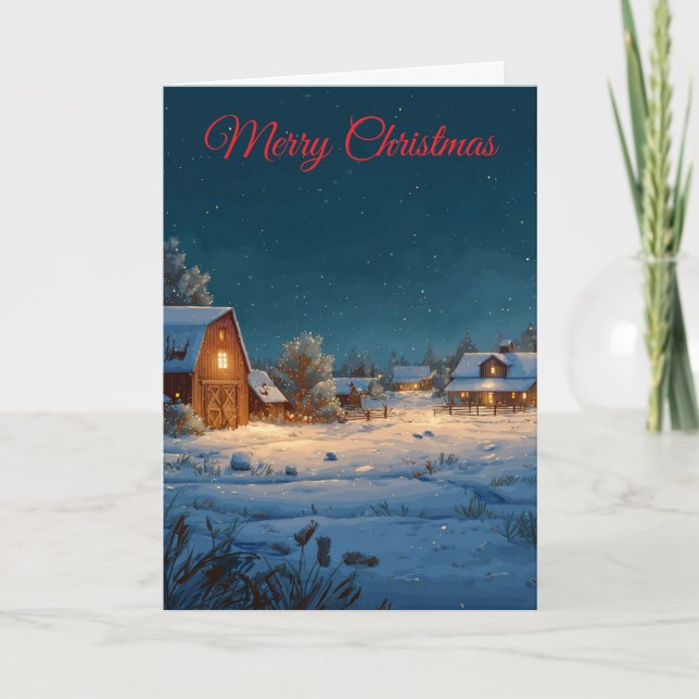 Cartes Pour Fêtes Annuelles Ferme de Noël (Devant)