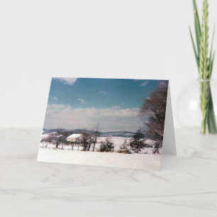 Cartes Pour Fêtes Annuelles "Ferme en neige"