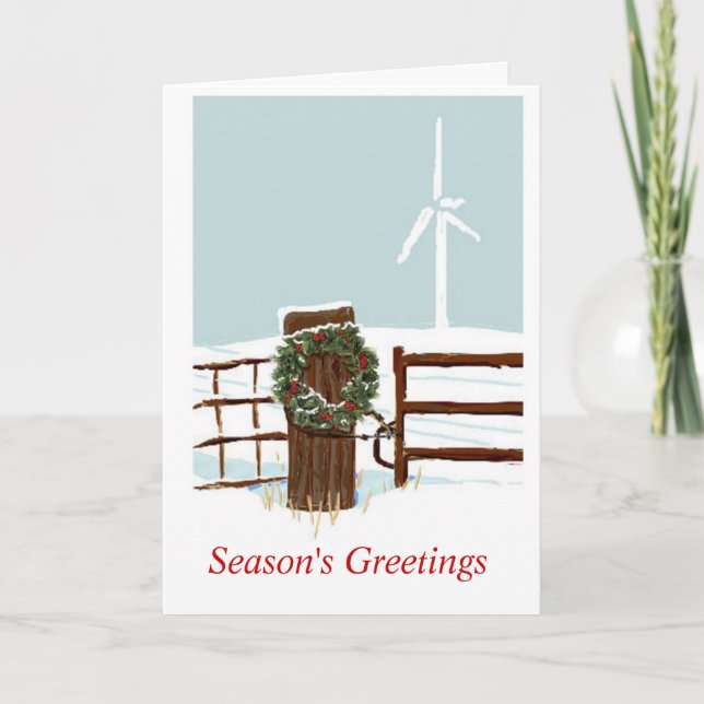 Cartes Pour Fêtes Annuelles Ferme éolien de Noël (Devant)