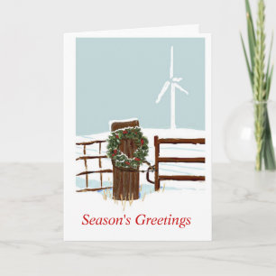 Cartes Pour Fêtes Annuelles Ferme éolien de Noël