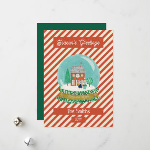 Cartes Pour Fêtes Annuelles Ferme Joyeux Noël Globe de neige Père Noël Ours