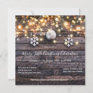 Cartes Pour Fêtes Annuelles Ferme rustique Rustic Wood Stars Fête de Noël