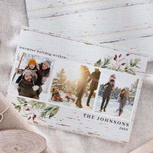 Cartes Pour Fêtes Annuelles Ferme Verdure Neutre Photo Collage