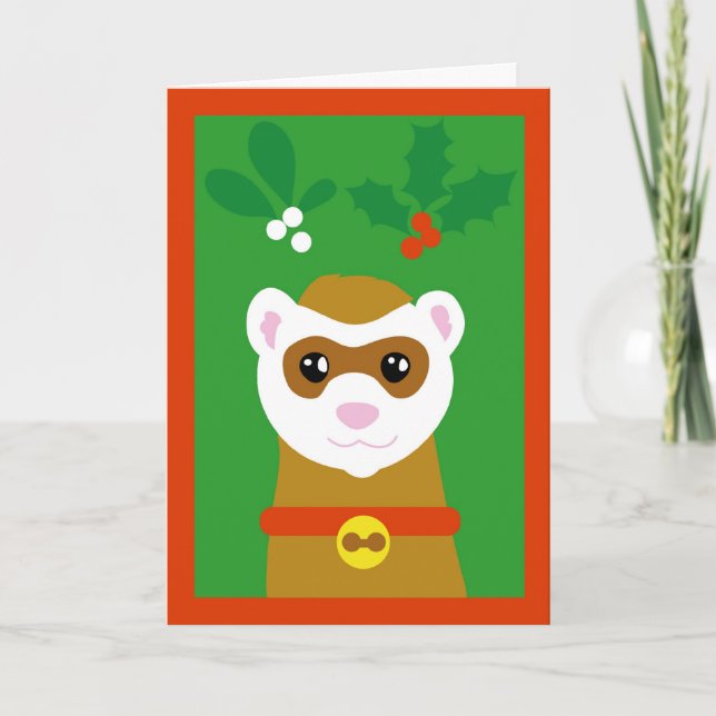 Cartes Pour Fêtes Annuelles Ferret de Yuletide (Devant)