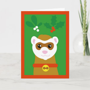 Cartes Pour Fêtes Annuelles Ferret de Yuletide