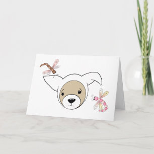 Cartes Pour Fêtes Annuelles Ferret mignon en costume lapin de Pâques
