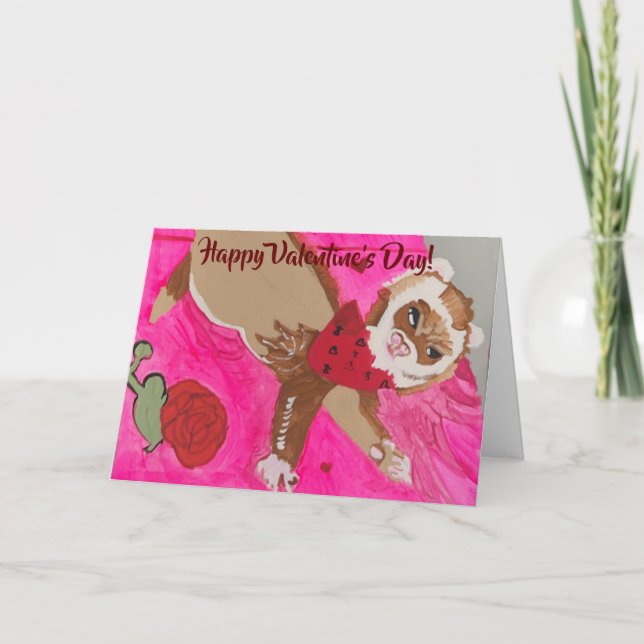 Cartes Pour Fêtes Annuelles Ferret Valentine's Day Card (Devant)