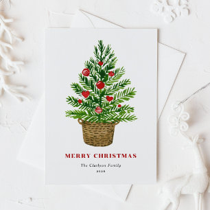 Cartes Pour Fêtes Annuelles Festif Aquarelle Arbre de Noël Joyeux Noël