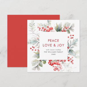 Cartes Pour Fêtes Annuelles Festif Aquarelle Holly Berry Noël
