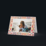 Cartes Pour Fêtes Annuelles Festif Art populaire Tile Frame photo de vacances<br><div class="desc">Cadre en carreaux de motif d'art populaire coloré,  carte de vacances photo. La carte intérieure offre trois espaces de modèle photo collage et plusieurs lignes de texte pour message personnel,  noms et année.</div>
