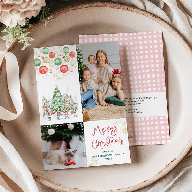 Cartes Pour Fêtes Annuelles Festif Bauble Snowflakes Joyeux Noël 2 Photo (Créateur téléchargé)