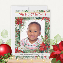 Cartes Pour Fêtes Annuelles Festif Botanique d'hiver Photo Joyeux Noël