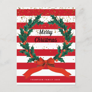 Cartes Pour Fêtes Annuelles Festif de Noël Holly Berries Frissons en fils