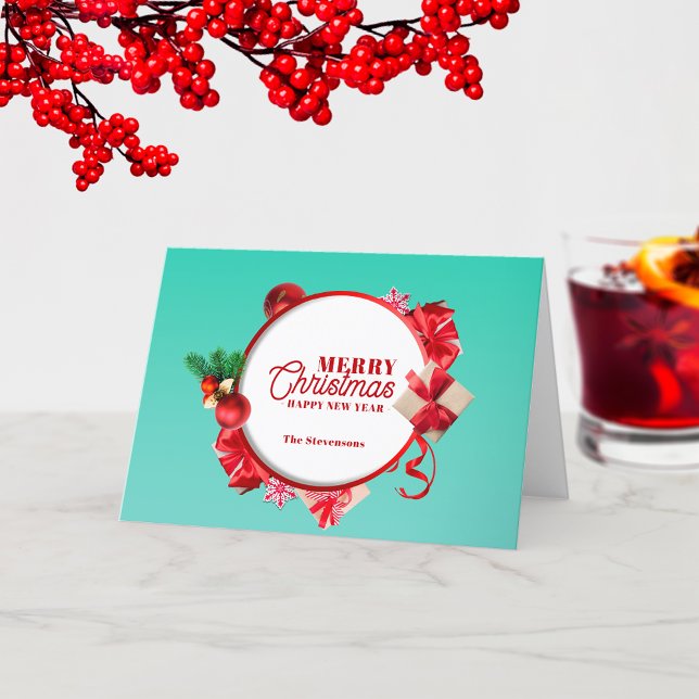 Cartes Pour Fêtes Annuelles Festif Élégant Ornements Noël Nouvel An (Créateur téléchargé)