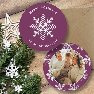 Cartes Pour Fêtes Annuelles Festif Flocon de neige photo de Noël