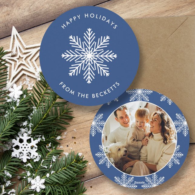 Cartes Pour Fêtes Annuelles Festif Flocon de neige photo de Noël (Créateur téléchargé)