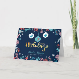 Cartes Pour Fêtes Annuelles Festif Floral & Foliage Animaux Empreintes de patt