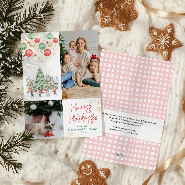 Cartes Pour Fêtes Annuelles Festif Fun Christmas Tree Joyeux Vacances 2 Photo (Créateur téléchargé)