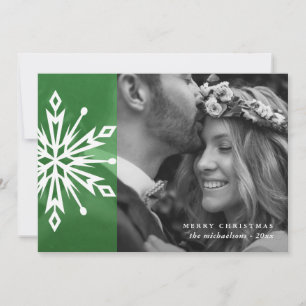 Cartes Pour Fêtes Annuelles Festif Green Snowflake Joyeux Noël Photo